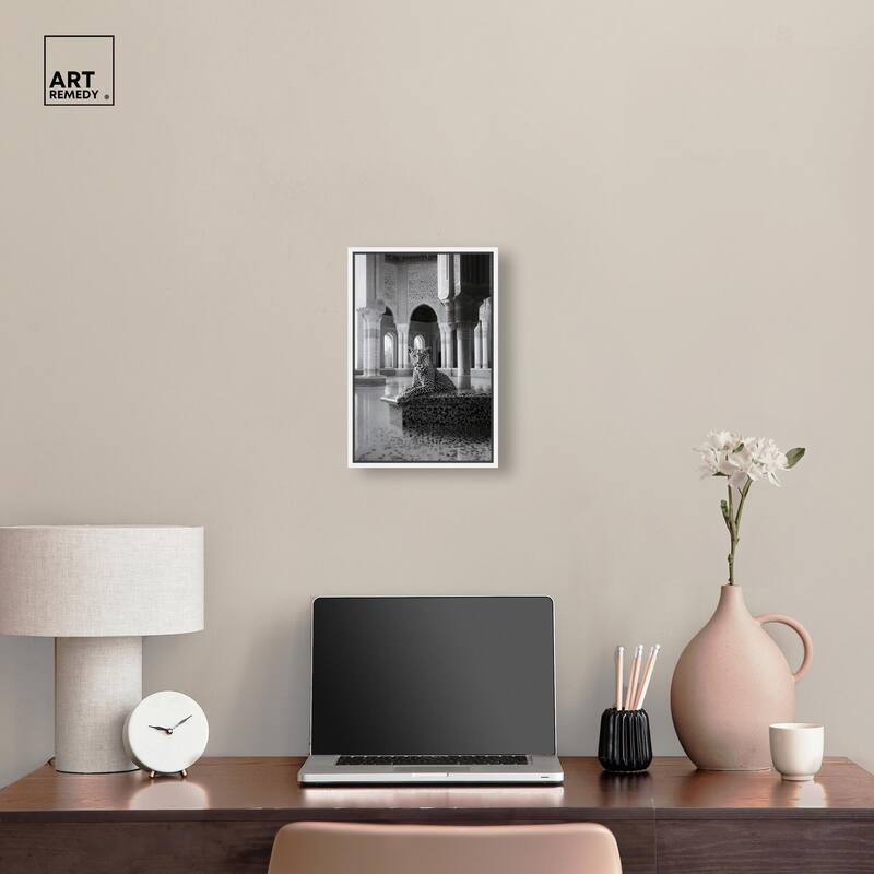 Peaceful Posing Leopard Noir Canvas by Art Remedy