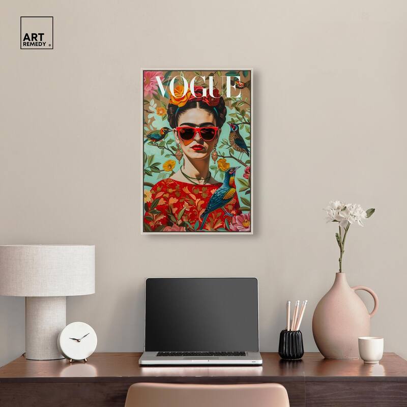 Birds and Icon Floral Canvas by Art Remedy