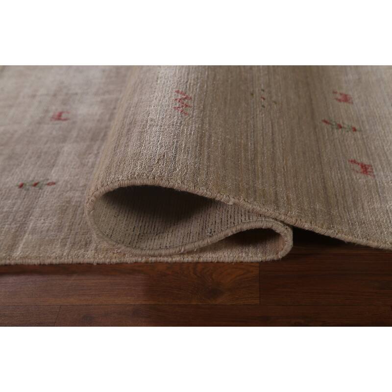 Tribal Gabbeh Oriental Area Rug Hand-Knotted Wool Carpet - 8'1" x 9'9"