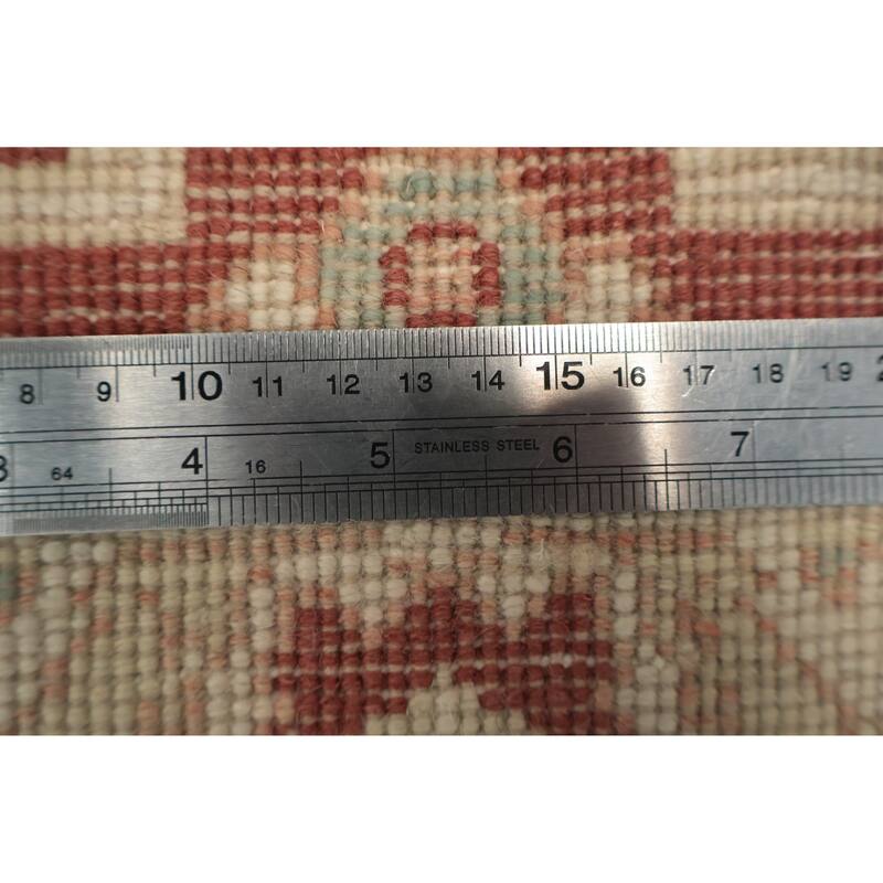 Hand Knotted Oriental 100% Wool Carpet Traditional All-Over Red Ziegler Area Rug - 3' 11'' X 1' 11''