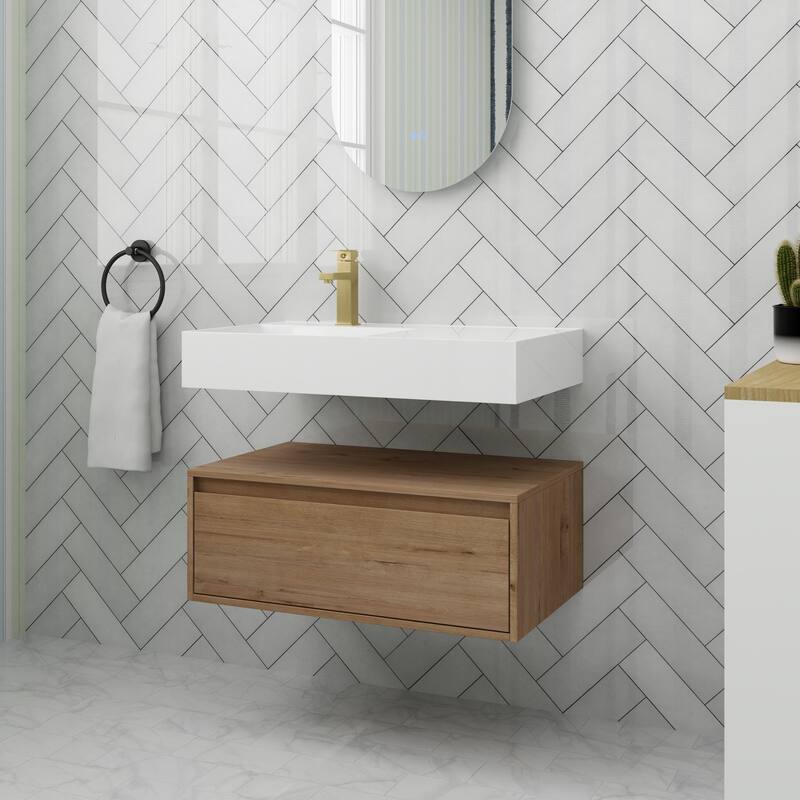 ARTCHIRLY 30/60 Inch Bathroom Vanity with Sink, Floating Bathroom Vanity With Soft Close Drawer