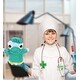 preview thumbnail 4 of 4, DolliBu Blue Penguin Doctor Plush with Cute Scrub Uniform & Cap Outfit - 6 inches