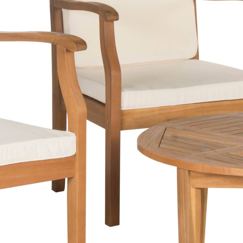 SAFAVIEH Outdoor Vergilia Acacia Wood 5-Piece Patio Set - 26W x 32D x 25H
