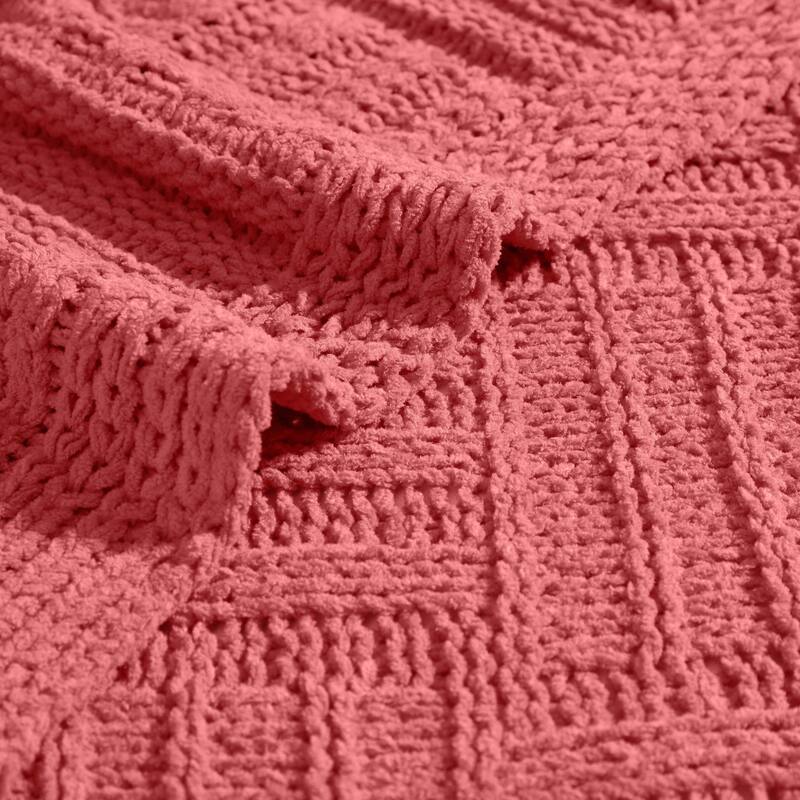 Tommy Bahama Chain Basket Solid Reversible Throw Blanket