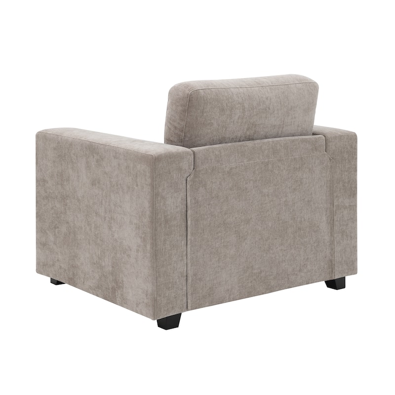 Chenille Armchair with 7" Thick Cushion and Washable Covers