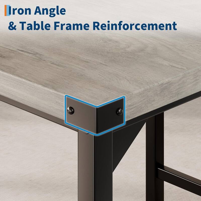 Counter Height Kitchen Dining Table Set with 2 Upholstered Bar Stools for Dining Room