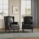 Upholstered Nailhead Trim Armchair Wingback Accent Chairs Set of 2