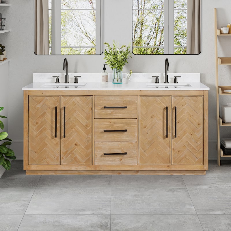 Altair Bellavia Bath Vanity in Weathered Fir no Mirror - 72 inch - Weathered Fir
