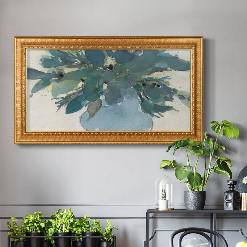 Blue Vintage Charm I Premium Framed Canvas- Ready to Hang