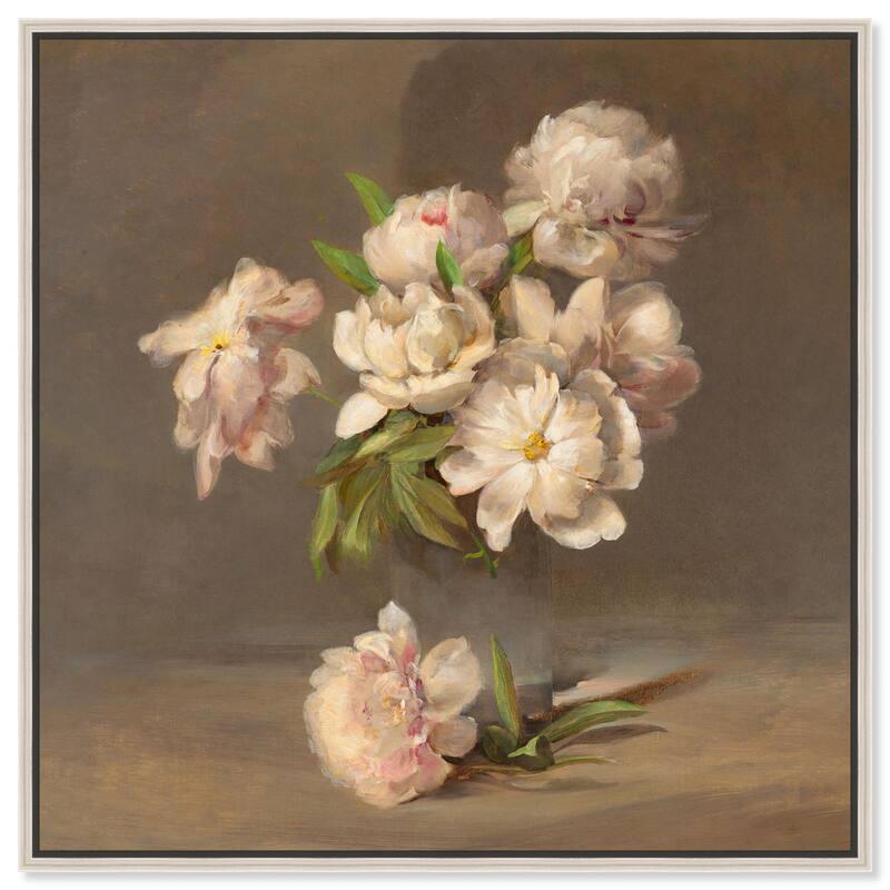 Porter Peonies in a Vase Canvas by Art Remedy - Silver - 12" x 12"