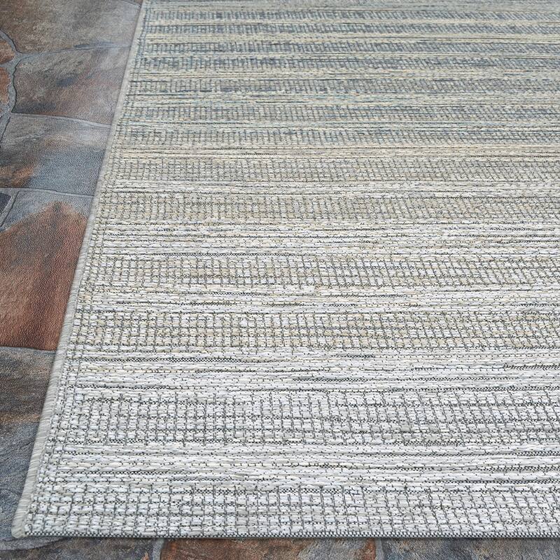Vector Shoreline Taupe- Grey Indoor/ Outdoor Area Rug