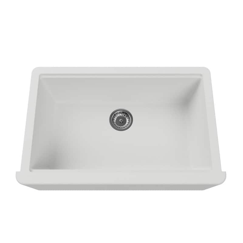 Self-Trimming Quartz Composite 33" Farmhouse Single Bowl Kitchen Sink