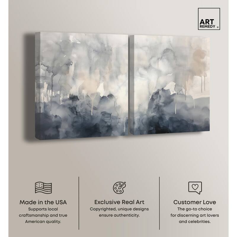 Muted Ocean Hues Canvas Set of 2 by Art Remedy, Gallery Wrapped