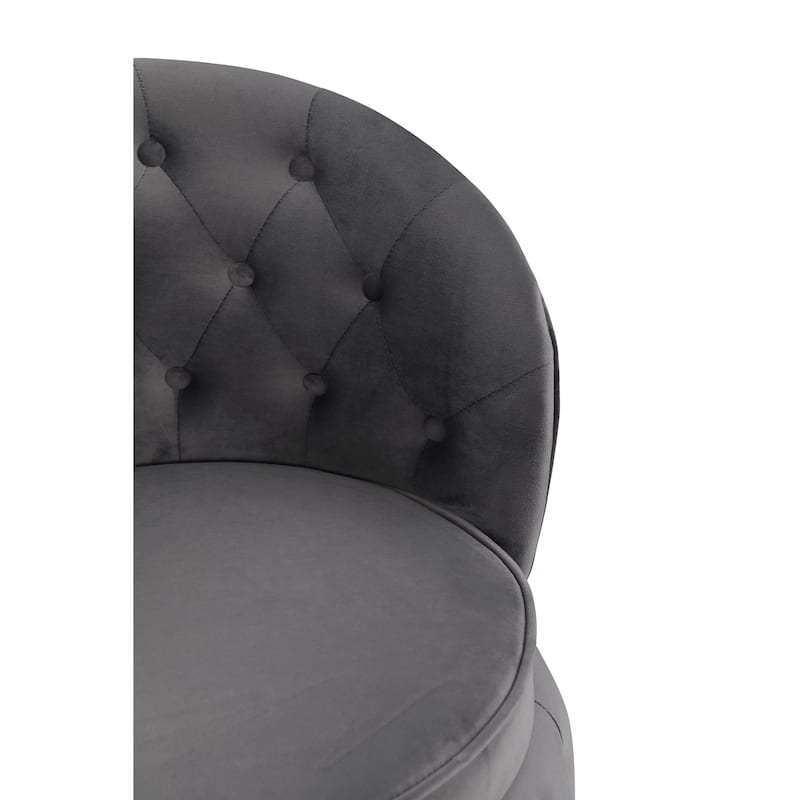25.2" Velvet Swivel Barrel Chair with Storage