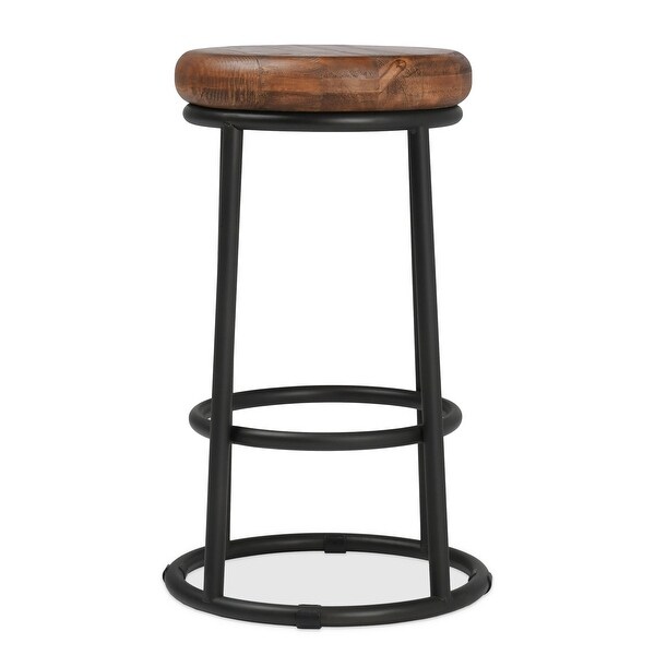 Carbon Loft Horseshoe Reclaimed Wood and Iron Stool - Bar Height - 29-32 in.
