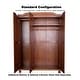preview thumbnail 38 of 43, Palace Imports 100% Solid Wood Kyle 3-Door Wardrobe Armoire with Raised Panel or Mirrored Doors