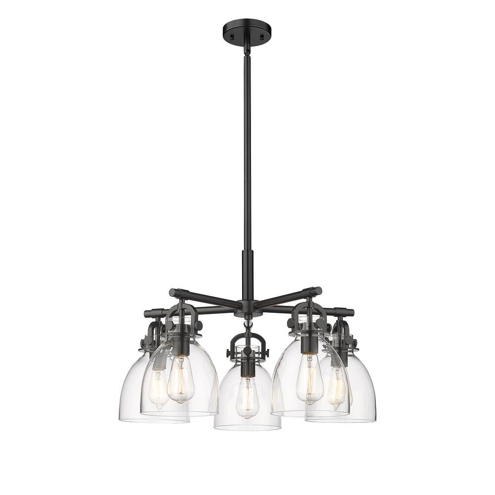 Innovations Lighting Newton Bell - 5 Light 7" Stem Hung Chandelier