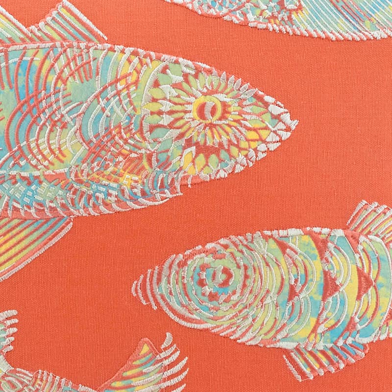 Tommy Bahama Batic Fish Orange Cotton Canvas 20-inch Square Throw Pillow