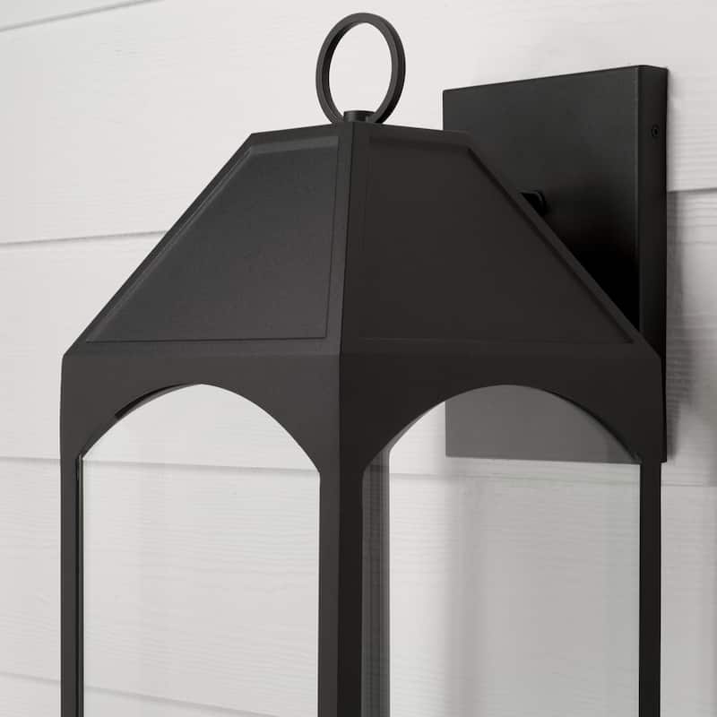 Burton Outdoor 1-light Black Large LED Wall Lantern w/ Clear Glass