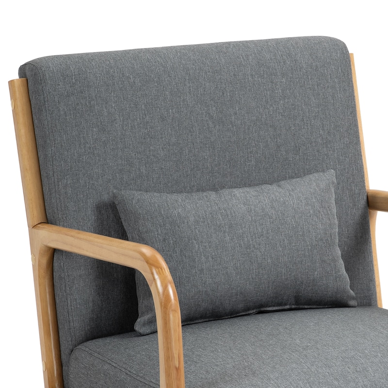 2 Set Mid Century ModernUpholstered Accent Chairs Armchair with Pillow
