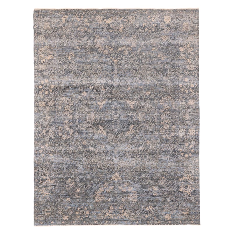 ECARPETGALLERY Hand-knotted Heritage Charcoal Silk, Wool Rug - 7'10 x 10'0