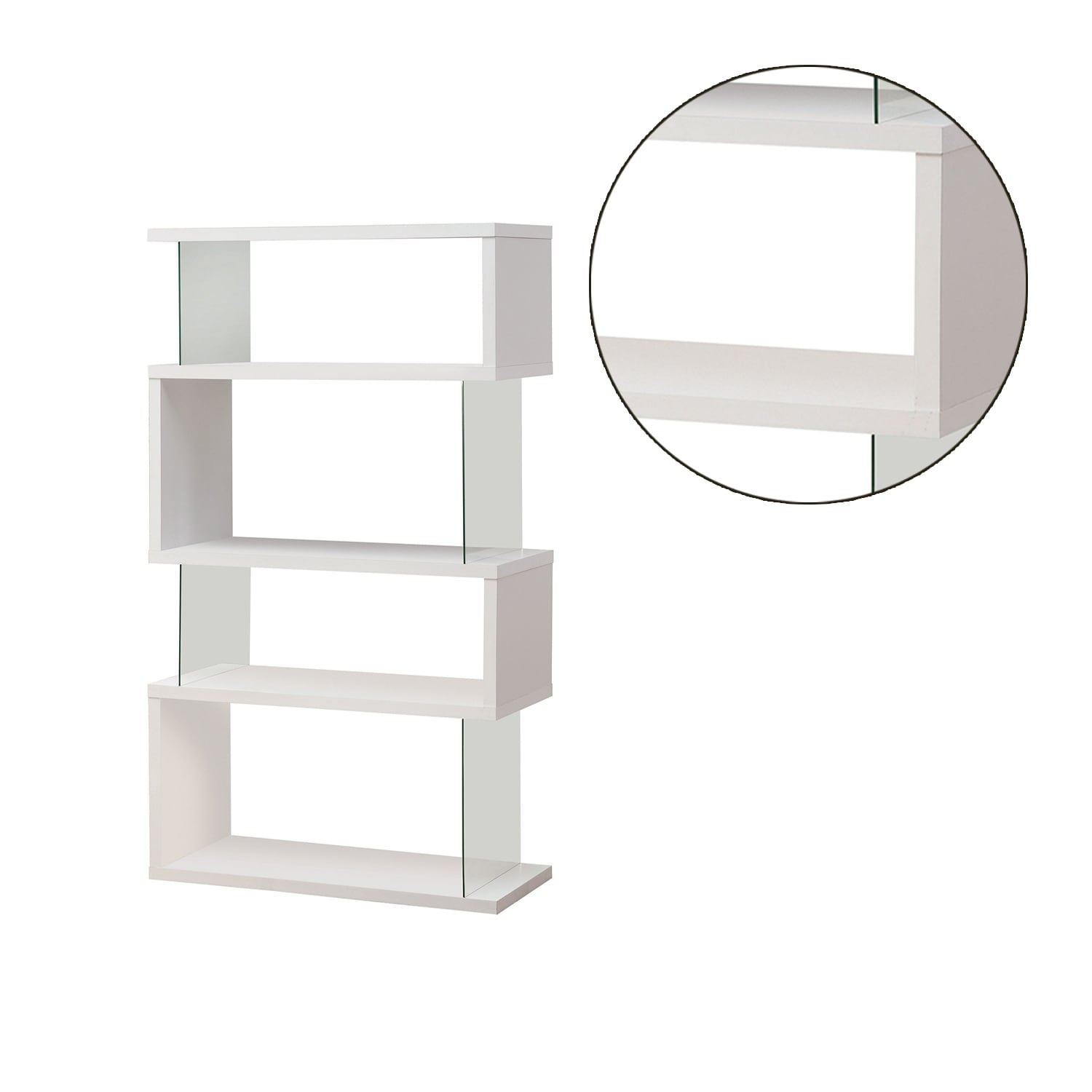 Asymmetrical bookcase white sale