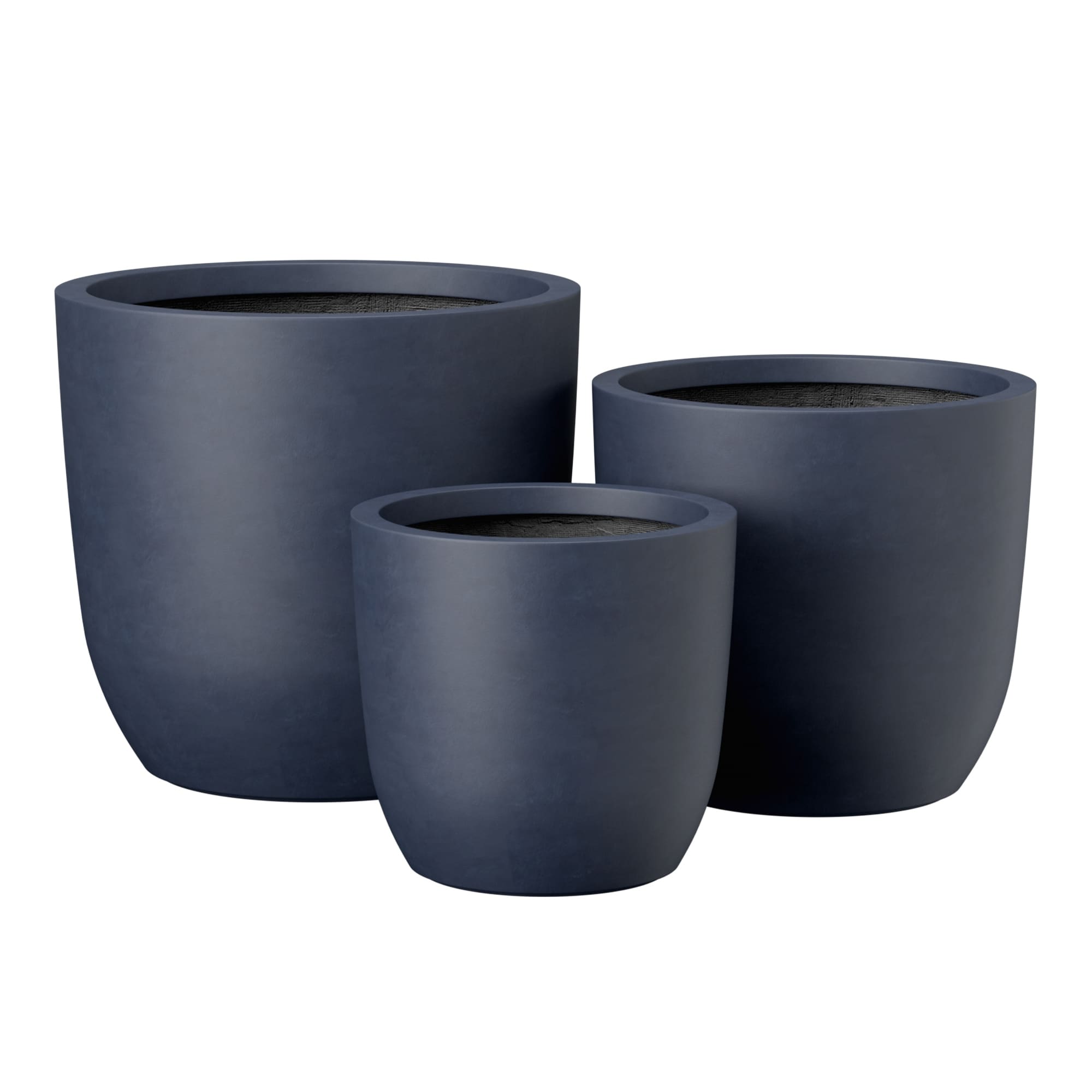 3-Piece Weather Resistant Concrete Planter Set, 13/16.5/20 Inch