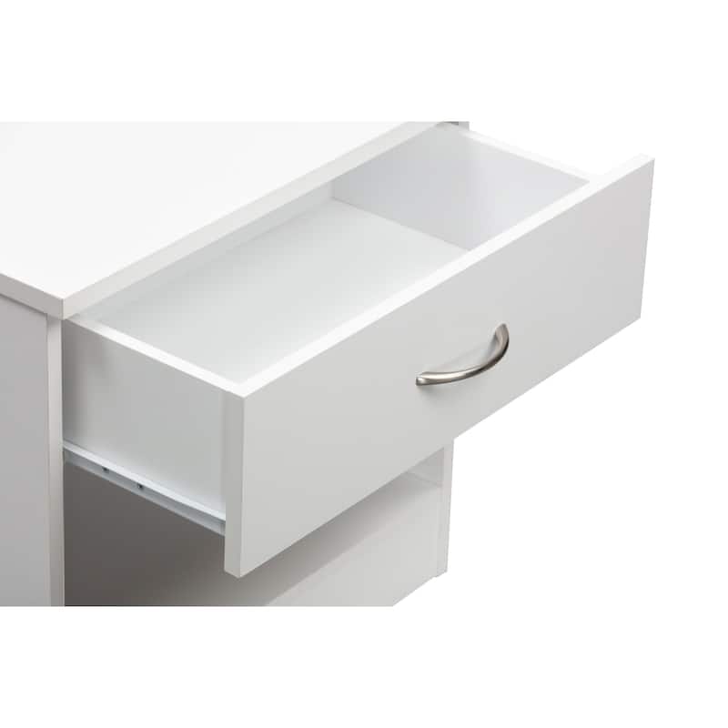 OS Home and Office Furniture Model 6002 One Drawer White Nightstand