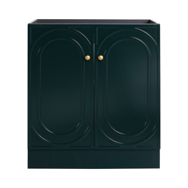 Modern 30 Inch Freestanding Bathroom Vanity Base without Sink, Storage Cabinet with Soft-Close Doors and Adjustable Shelves