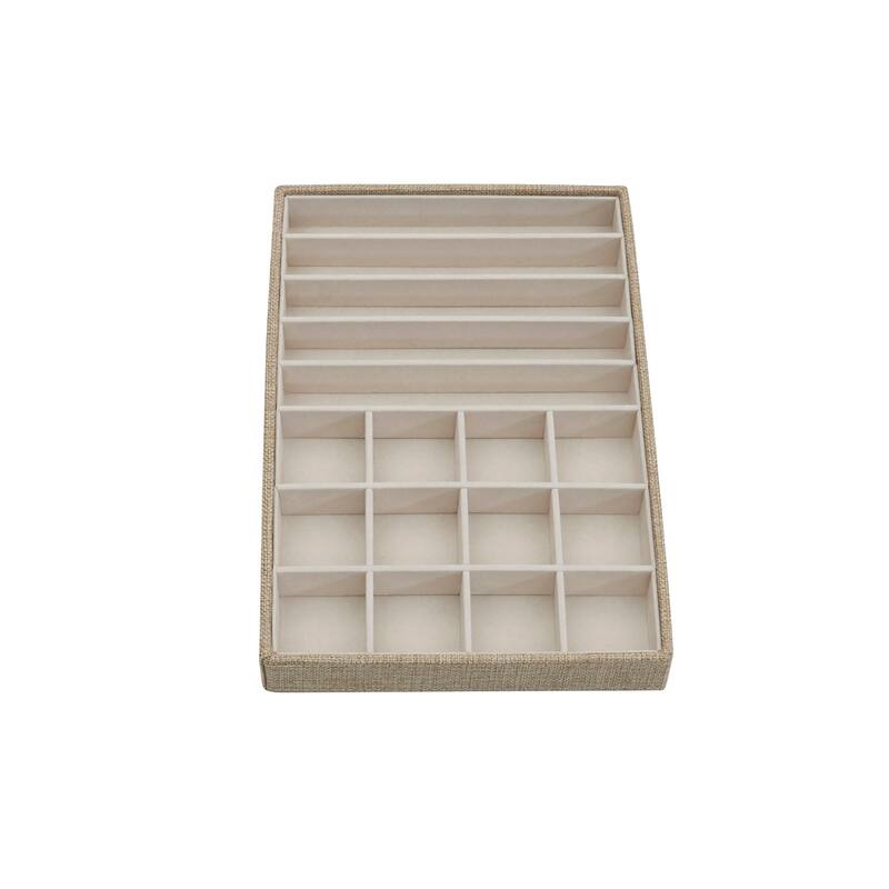 Household Essnetials Stackable Jewelry Storage Trays, 3-Tier, Latte