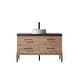 preview thumbnail 48 of 78, Trento Bath Vanity with Sintered Stone Top with Concrete Sink (C) 48 in. - North American Oak-No Mirror