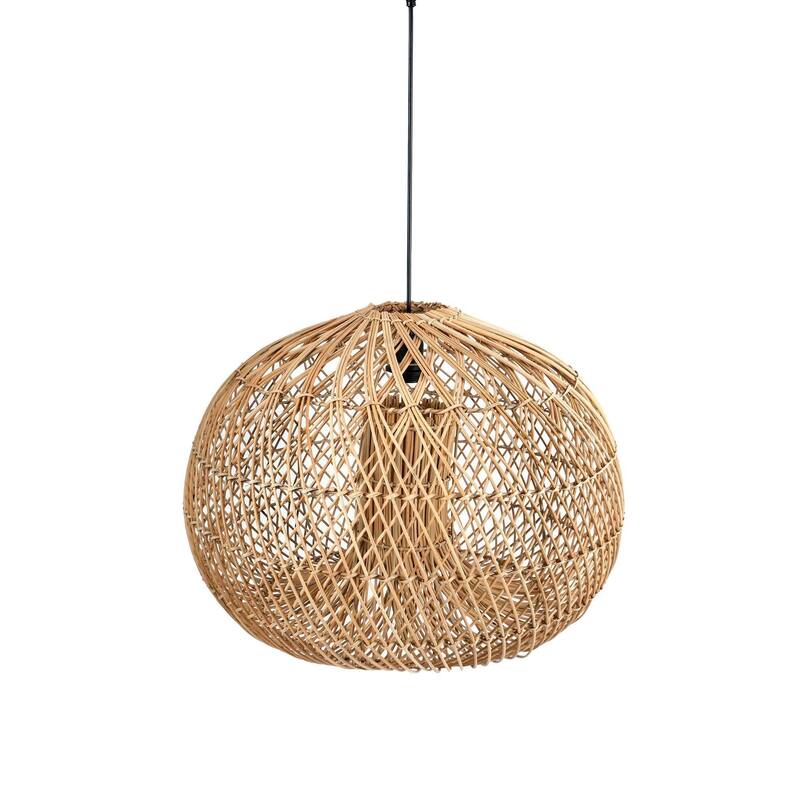 Glow Chandelier with Rattan Shade - Large