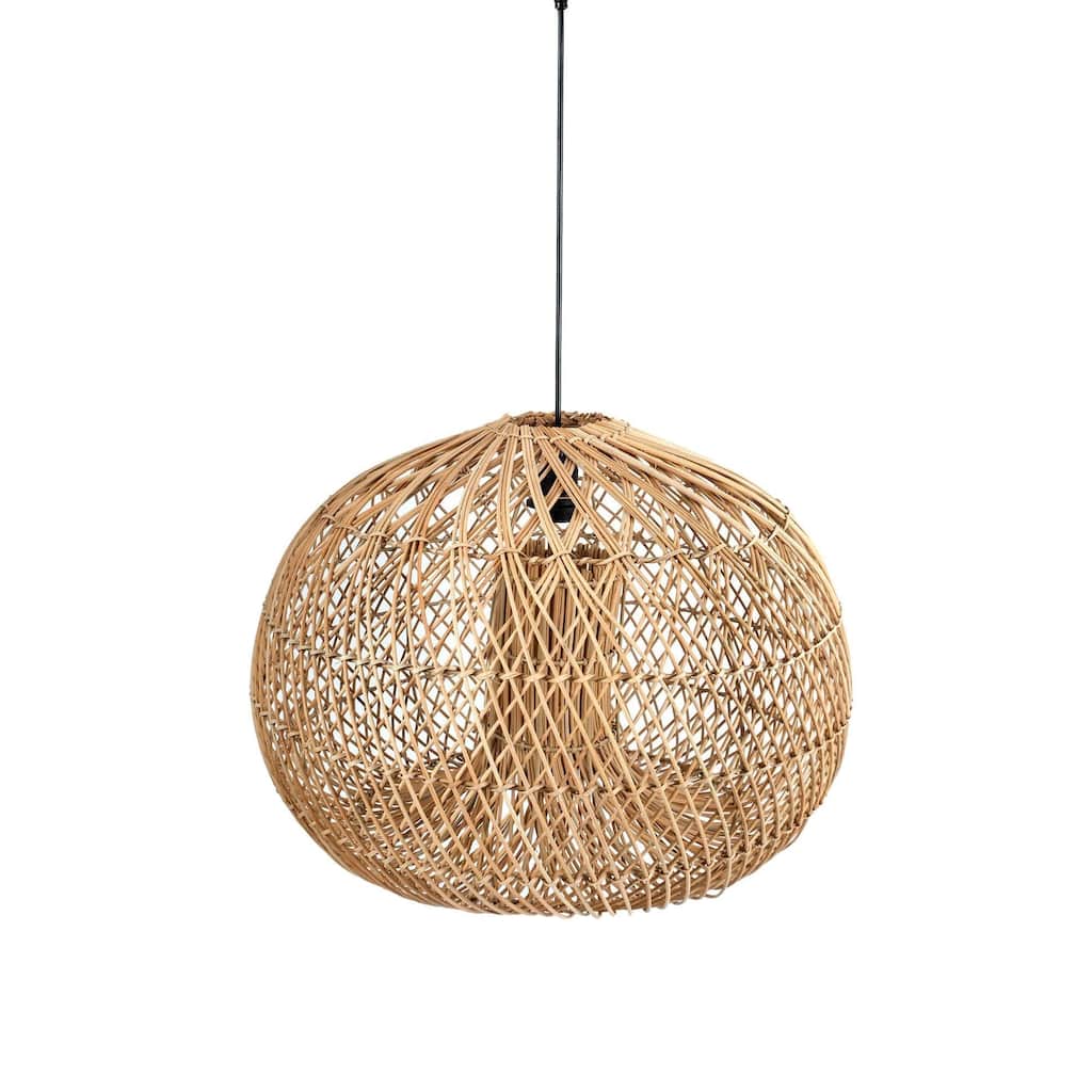 Glow Chandelier with Rattan Shade