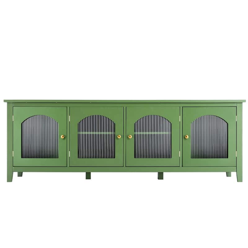 70" TV Stand with Glass Door & Storage for TVs Up to 70"