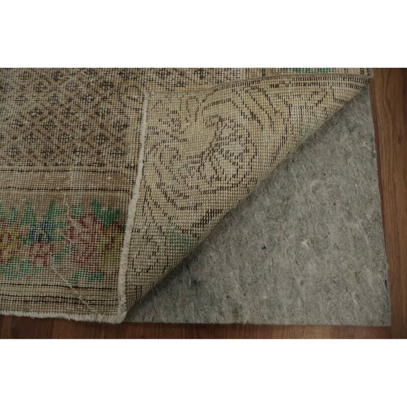 Hand Knotted Oriental 100% Wool Carpet Transitional Floral Beige & Ivories Anatolian Area Rug - 8' 7'' X 5' 9''