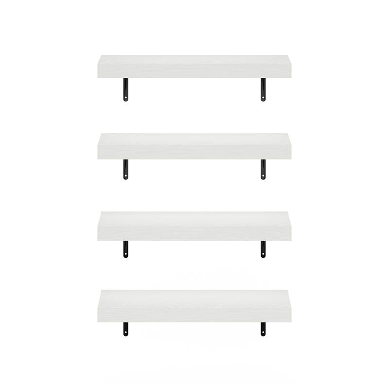 Furinno Tanna 22-Inch Wall Mounted Floating Display Shelves, Natural, Set of 4