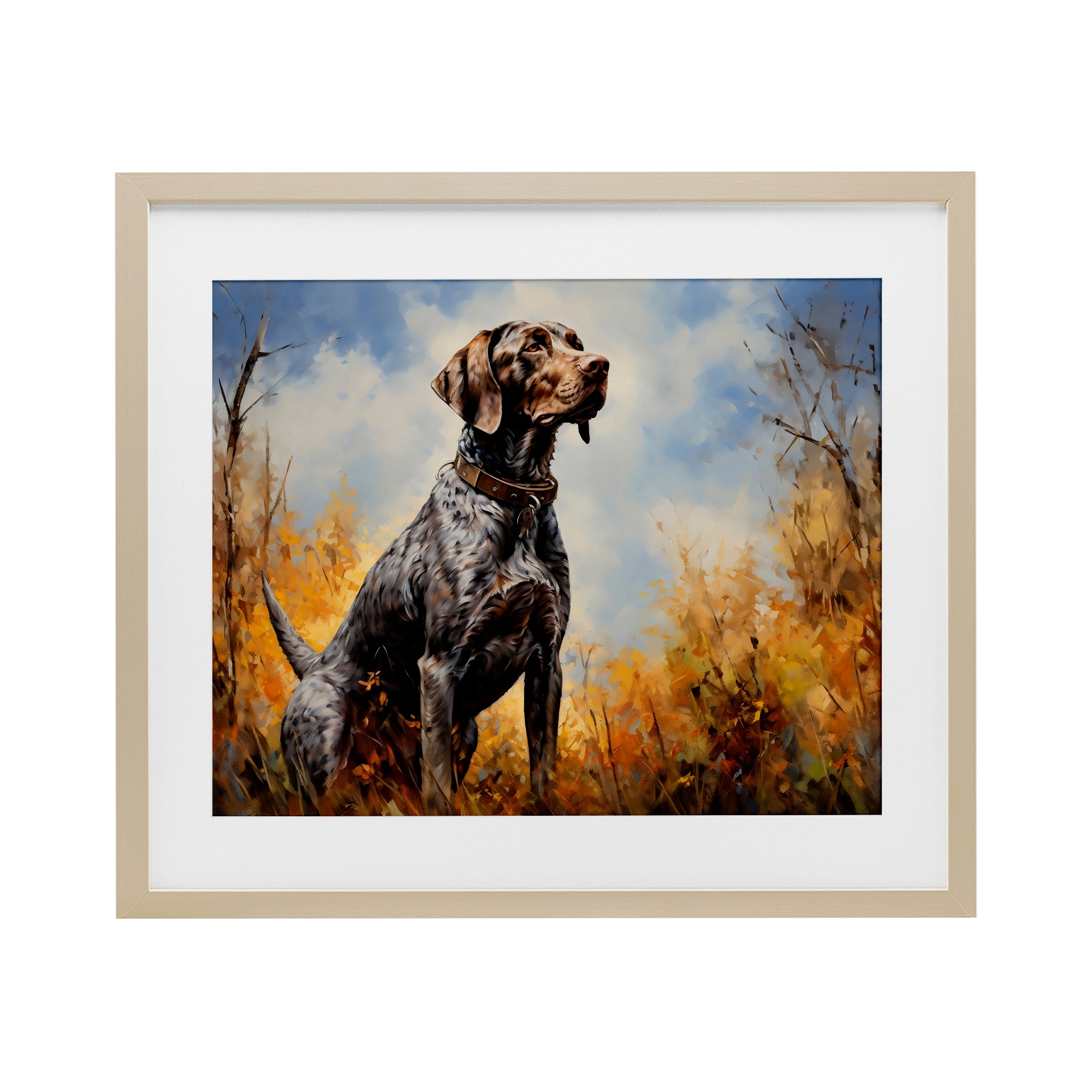 Stupell Brown Bird Hunting Dog Under Glass Framed Design By Creative Studio
