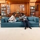 preview thumbnail 157 of 179, Jaxx Unsofa Modular Convertible Sectional Sofa with Fold Out King Sleeper Bed 3-Seat Sofa. - Corduroy Aqua Blue