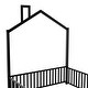 preview thumbnail 6 of 9, Black Full Size Sturdy Metal House Floor Bed with Guardrail, No Included Slats