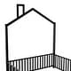 preview thumbnail 19 of 21, Full Size Platform Bed w/Guardrail and Chimney Design, Heavy Duty Metal House Shape Floor Bed Frame for Children, Boys and Girls