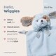 preview thumbnail 2 of 4, Bearington Baby Wee Waggles 8" x 7" Small Blue Puppy Security Blanket