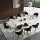 preview thumbnail 12 of 26, 110.23'' Extendable Rectangular Sintered Stone Dining Table For 8 -10 People Finland White