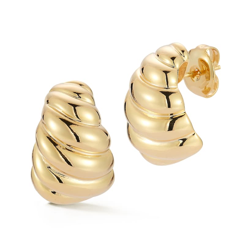 Chloe & Madison Statement Graduated Croissant Earrings - Yellow