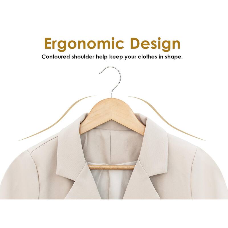 StorageWorks Wooden Clothes Hangers, Hangers for Coats, Shirts, Jackets, Pants, Suits