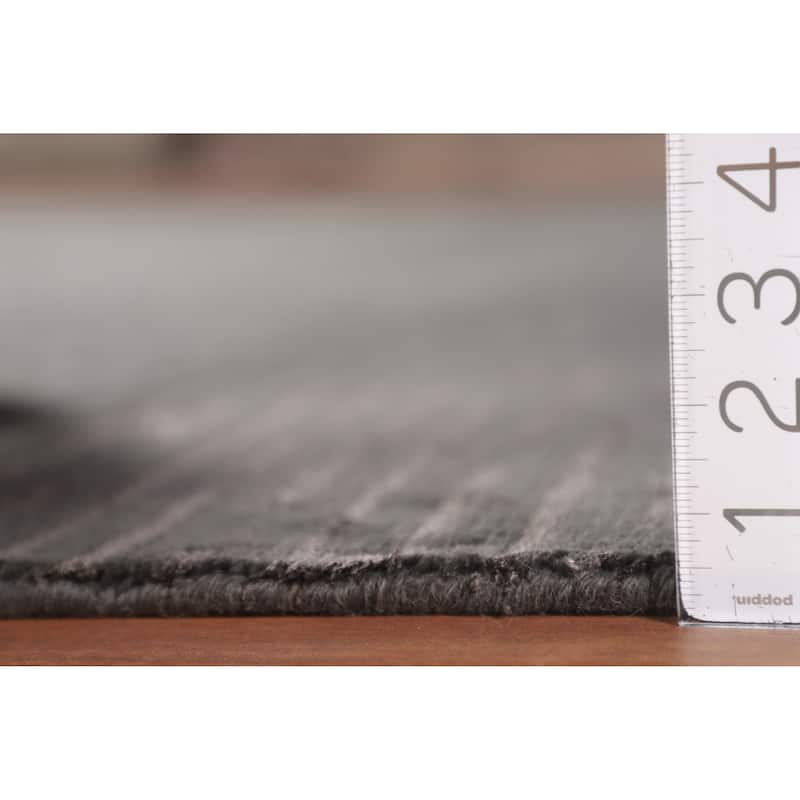 Striped Nepalese Oriental Area Rug Hand-Knotted Wool Carpet - 8'0" x 9'9"