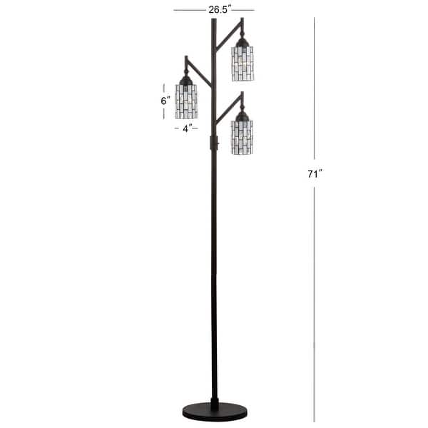 Lewis Tiffany-Style 71" Multi-Light LED Floor Lamp, Bronze by JONATHAN Y - 71" H x 26.5" W x 11.88" D