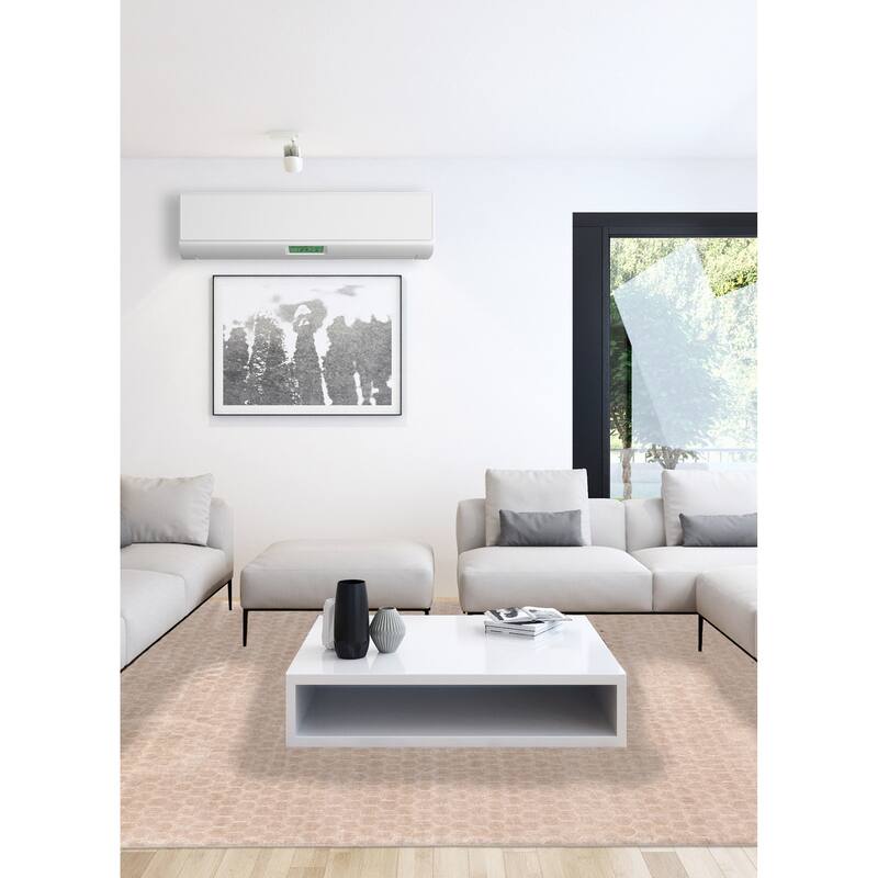 ECARPETGALLERY Hand Loomed Elysian Light Khaki Viscose Rug - 7'11 x 10'0