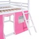 preview thumbnail 12 of 26, Twin Size Playhouse Bunk Bed with Slide, Castle-style Roof and Windows