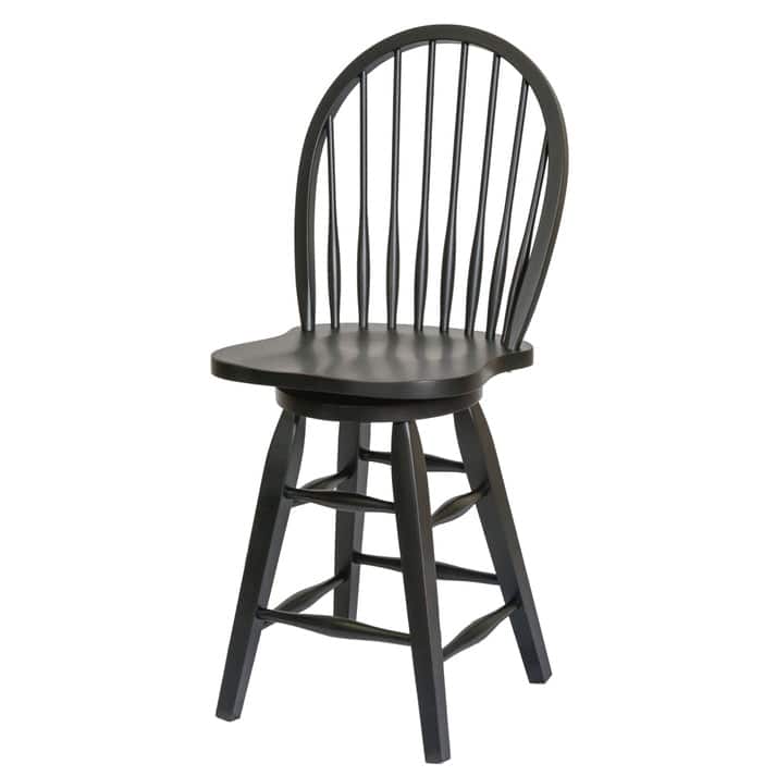 St. Michael Windsor 24" Swivel Barstool - N/A - Black