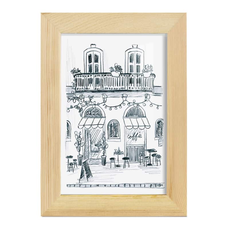 Italian Street Sketch II -Framed Print w/glass-Cherry Red